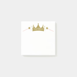 Niedliche Girl Princess Rosa und Gold Post-it Klebezettel