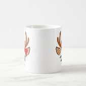 Niedliche Girl-Rentier-Gesichter Kaffeetasse (Mittel)