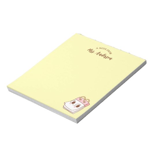 Niedliche Girl Retro-Lehrerin zurück zur Schule ge Notizblock (Rotiert)