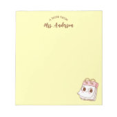 Niedliche Girl Retro-Lehrerin zurück zur Schule ge Notizblock (Vorderseite)