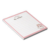 Niedliche Girl-Retro-to-School-Pink-Notepad Notizblock (angewinkelt)