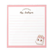 Niedliche Girl-Retro-to-School-Pink-Notepad Notizblock (Vorderseite)