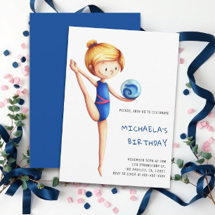 Niedliche Girl Rhythmic Gymnastics Geburtstagspart Einladung