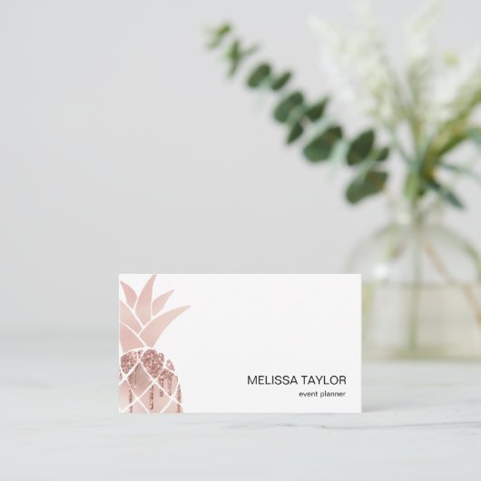 niedliche Girl-Rose-Ananas-Kunstfrucht tropisch Visitenkarte (Stehend Vorderseite)