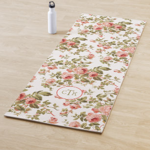Niedliche Girl-Rose mit Monogramm Yogamatte