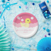 Niedliche Girl Rubber Ducky Babydusche Pappteller (Party)