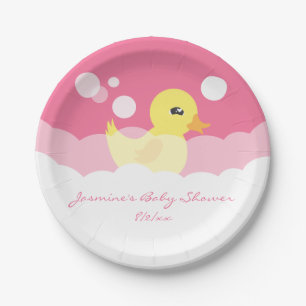 Niedliche Girl Rubber Ducky Babydusche Pappteller