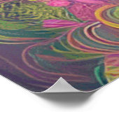 Niedliche Girl-Schmetterlinge Psychedelic Colors Poster (Ecke)