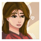 Niedliche Girl Simple Background Handgezeichnete D Fotodruck (Vorne)