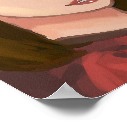 Niedliche Girl Simple Background Handgezeichnete D Poster (Ecke)