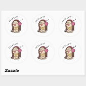 Niedliche Girl-Singsticker Runder Aufkleber (Blatt)