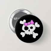 Niedliche Girl Skull-Taste Button (Vorne & Hinten)