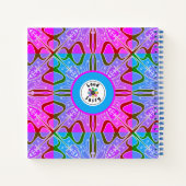 Niedliche Girl Whimsical Folk Art Rosa Lila Blau Notizblock (Rückseite)