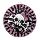 Niedliche Girlie Skull und Crossbones Dartscheibe (vorne)