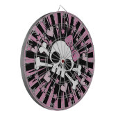 Niedliche Girlie Skull und Crossbones Dartscheibe (Vorderseite Links)