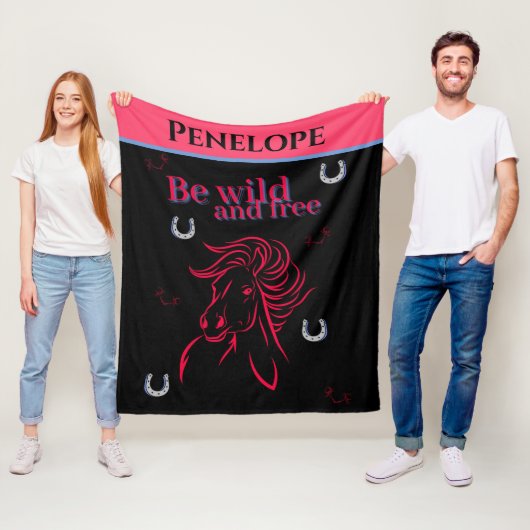 Niedliche Girls Be Wild und frei dekoratives Pferd Fleecedecke (Beispiel)