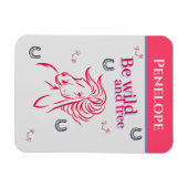 Niedliche Girls Be Wild und frei dekoratives Pferd Magnet (Horizontal)