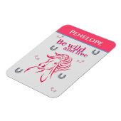 Niedliche Girls Be Wild und frei dekoratives Pferd Magnet (Linke Seite)