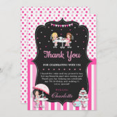 Niedliche Girls Cupcake High Tee Party Dankeskarte (Vorne/Hinten)