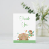 Niedliche Girl's fliegend Fee danke Postkarte (Stehend Vorderseite)