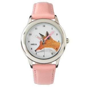 Niedliche Girls Fox Animal Kids Wildlife Woodland Armbanduhr