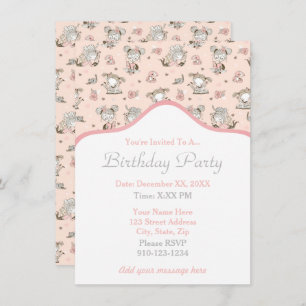 Niedliche Girls lesen Bücher Geschenk Ideen Einladung