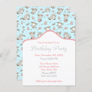 Niedliche Girls lesen Bücher Geschenkideen Einladung