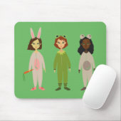Niedliche Girls Pajama Freundesthema Mousepad (Mit Mouse)