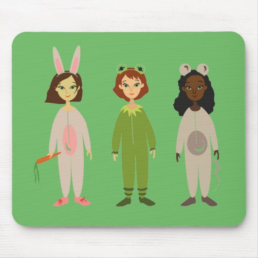 Niedliche Girls Pajama Freundesthema Mousepad (Vorne)