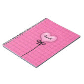 Niedliche Girls Pink Heart Ballon School Notebooks Notizblock (Linke Seite)