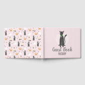 Niedliche Girls Pink Kitty Cat Cartoon Kinderdusch Gästebuch (Voll)