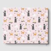 Niedliche Girls Pink Kitty Cat Cartoon Kinderdusch Gästebuch (Rückseite)