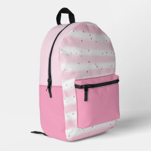 Niedliche Girl's Pink White Stripes Punkte Bedruckter Rucksack