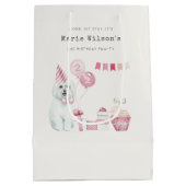 Niedliche Girls Rosa Party Welpe Hund jedes Alter Mittlere Geschenktüte (Rückseite)