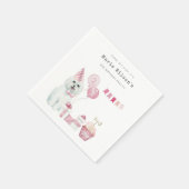 Niedliche Girls Rosa Party Welpe Hund jedes Alter  Serviette (Ecke)