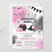 Niedliche Girls Spooktacular Halloween Einladung (Vorderseite)