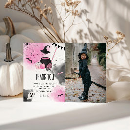 Niedliche Girls Spooktacular Halloween Geburtstags Dankeskarte