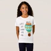 Niedliche Girls wollen nur den Sommer mit Sun Cart T-Shirt (Vorne ganz)