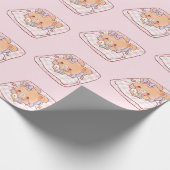 Niedliche Girly Bar Lesung Shojo Manga auf gemütli Geschenkpapier (Ecke)