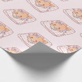 Niedliche Girly Bar Lesung Shojo Manga auf gemütli Geschenkpapier (Ecke)