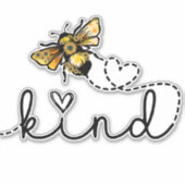 Niedliche Girly Bee Be Kind Herzensschrift Aufkleber (Vorderseite)