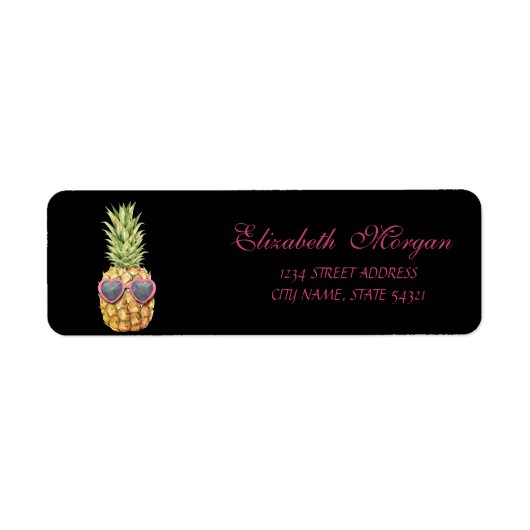 Niedliche Girly Black Coole Ananas (Vorne)