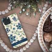 Niedliche Girly Blue Blumen Muster Trendy Inspiriv Case-Mate iPhone Hülle