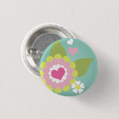 Niedliche girly Blume Button (Vorne & Hinten)