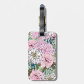 Niedliche Girly Blush Pink & White Floral Illustra Gepäckanhänger (Rückseite vertikal)