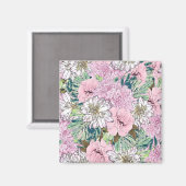 Niedliche Girly Blush Pink & White Floral Illustra Magnet (Vorderseite/Rückseite)