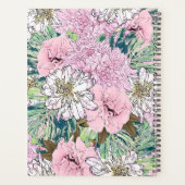 Niedliche Girly Blush Pink & White Floral Illustra Planer (Rückseite)