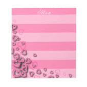 Niedliche Girly Blush Rosa Herzen auf horizontalen Notizblock (Vorderseite)