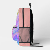 Niedliche Girly Checkered Kariert Initials Pink Pa Bedruckter Rucksack (Rechts)