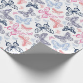 Niedliche Girly Colorful Butterfly Illustration Pa Geschenkpapier (Ecke)